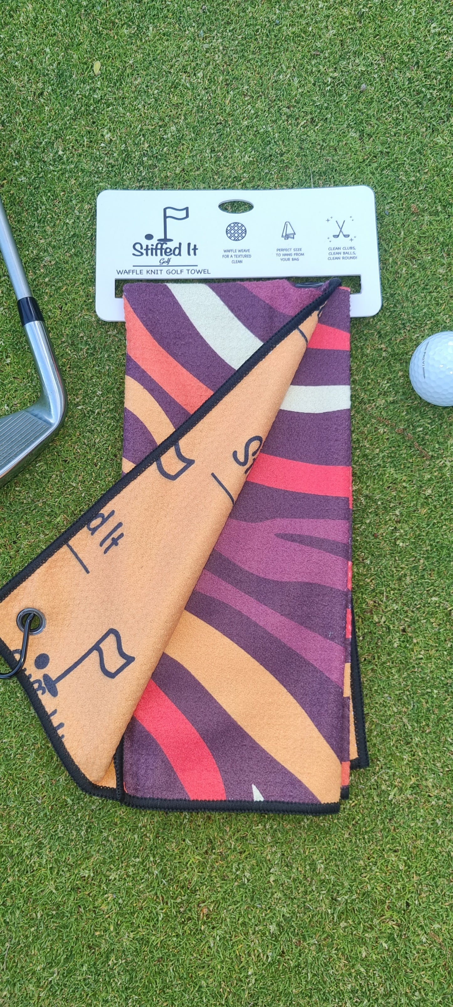 Personalised Stiffed It Golf - "Putt it like its Hot"  Waffle Golf Towel