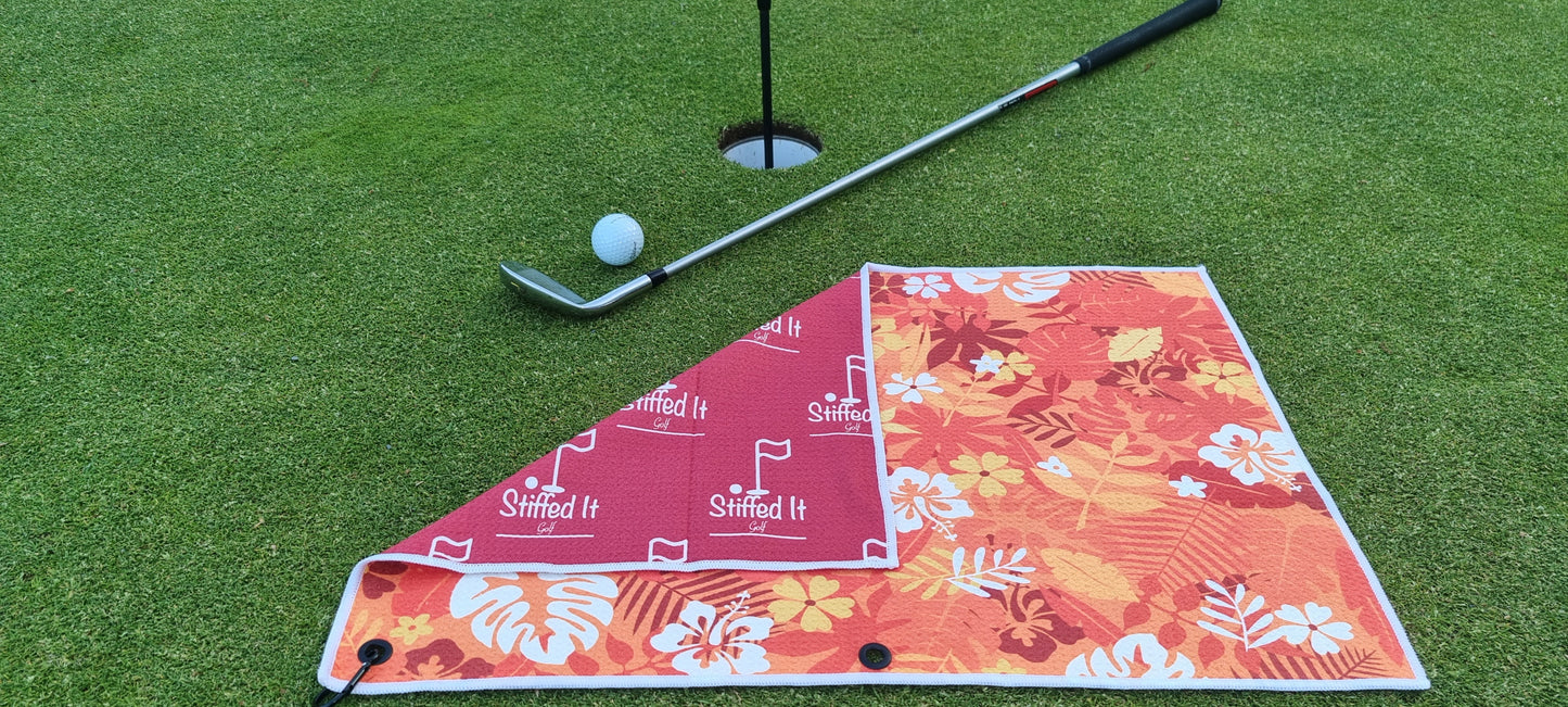 Personalised Stiffed It Golf - "Hawaii 5 Under"  Waffle Golf Towel