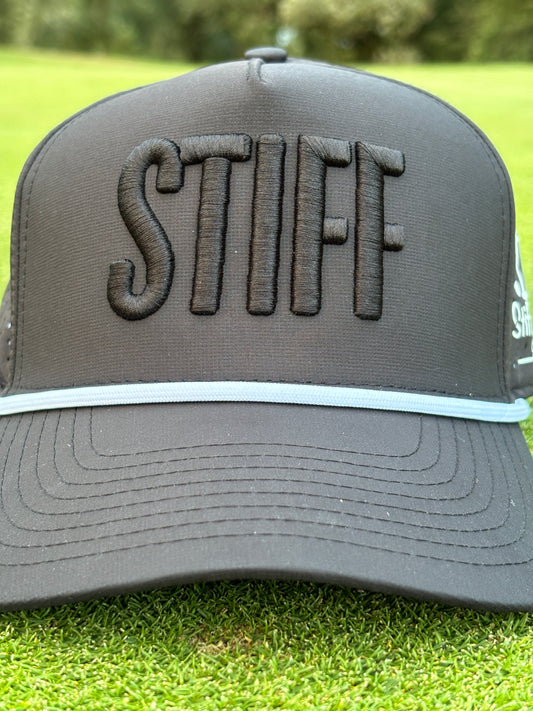 Stiffed It Golf ‘STIFF’ baseball hat. Black on black.